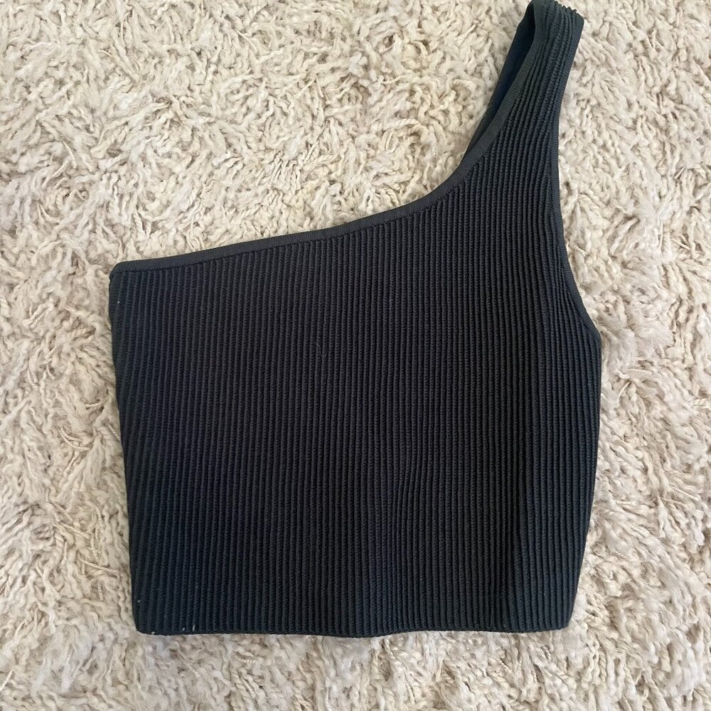 Aritizia Babaton Sculpt Knit One-Shoulder Cropped Tank